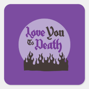 Pegatina Cuadrada Halloween Personalizado Whimsical Funny Morado Mod