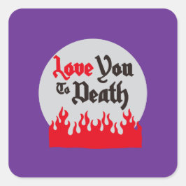 Pegatina Cuadrada Halloween Personalizado Whimsical Funny Morado Mod