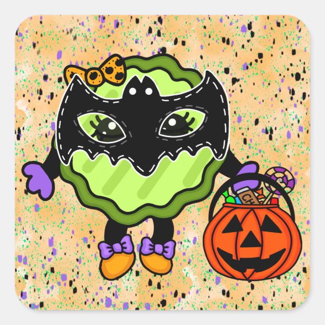 Pegatina Cuadrada Halloween Pickle | Pickle de vacaciones (Anverso)