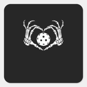 Pegatina Cuadrada Halloween Pickle Skeleton Heart Hands