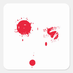 Pegatina Cuadrada Halloween sangre roja sangre sangrienta espeluznan