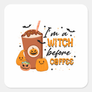 Pegatina Cuadrada Halloween Soy Una Bruja Antes Del Cumpleaños Del C