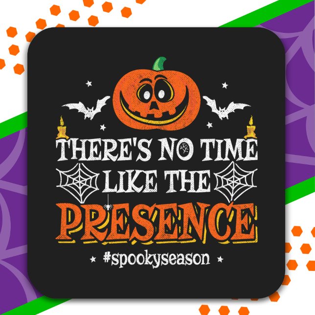 Pegatina Cuadrada Halloween Spirit Spooky Pumpkin Funny Halloween (Subido por el creador)