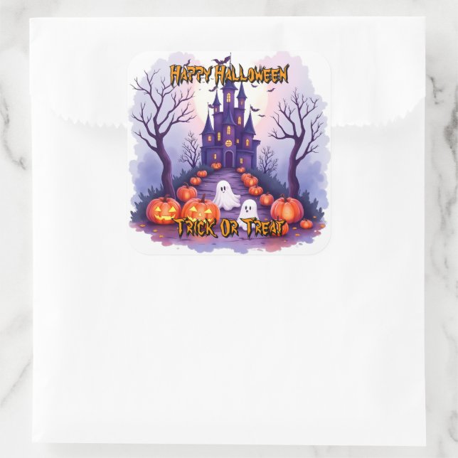Pegatina Cuadrada Halloween Spooky Cute Popular Collection (Bolso)
