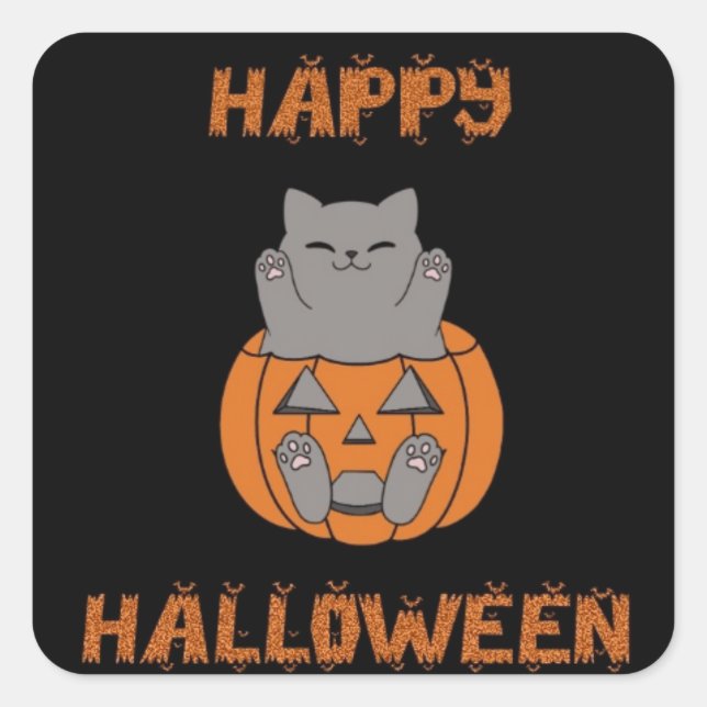 Pegatina Cuadrada Halloween stickers (Anverso)
