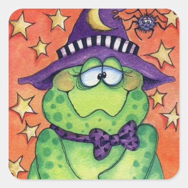 Pegatina Cuadrada Halloween Toad-ally (Anverso)