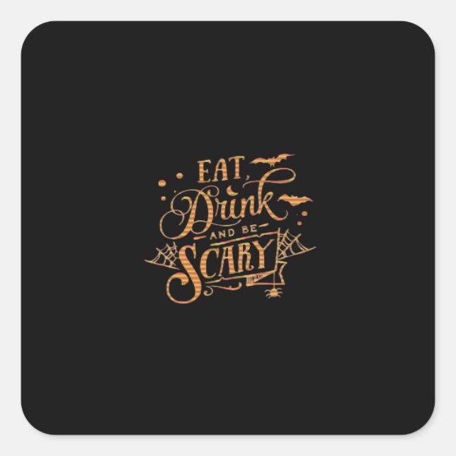 Pegatina Cuadrada Halloween Trick Or Treat  (Anverso)