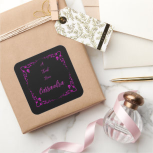Pegatina Cuadrada Halloween Veneno Púrpura Personalizado