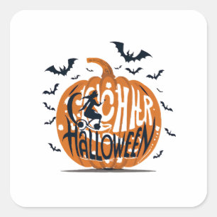 Pegatina Cuadrada Halloween vintage