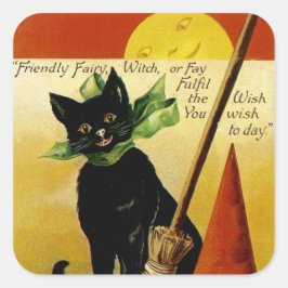 Pegatina Cuadrada Halloween Wish