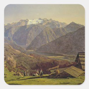Pegatina Cuadrada Hallstatter-Vea (aceite en lona)