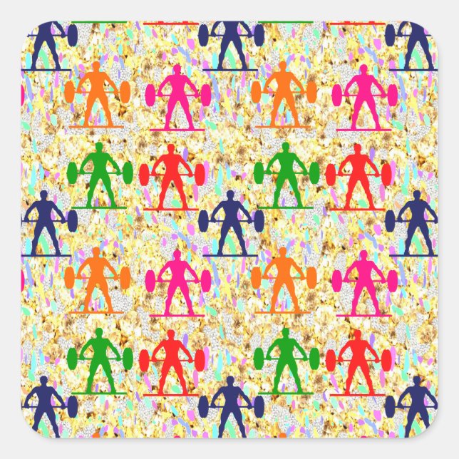 Pegatina Cuadrada Halterofilia (Anverso)