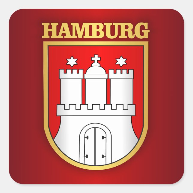 Pegatina Cuadrada Hamburg (Anverso)