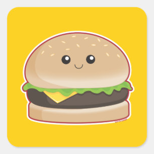 Pegatina Cuadrada Hamburger