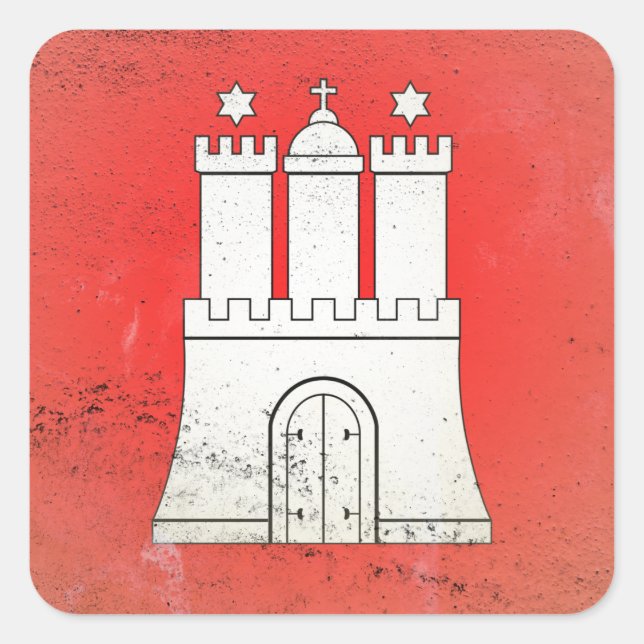 Pegatina Cuadrada Hamburgo (Anverso)