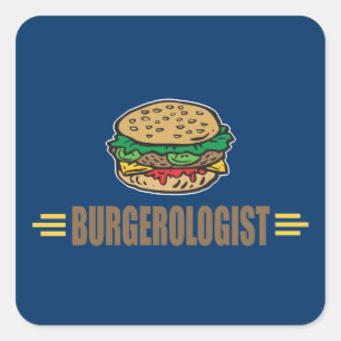 Pegatina Cuadrada Hamburguesa divertida