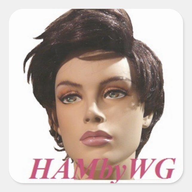 Pegatina Cuadrada HAMbyWG - Mannequin (Anverso)