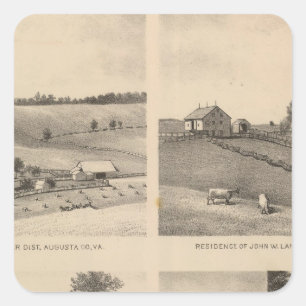 Pegatina Cuadrada Hamilton, las Landas, residencias de Yates, granja