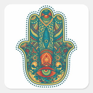 Pegatina Cuadrada Hamsa