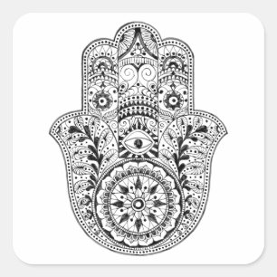 Pegatina Cuadrada Hamsa Coaster