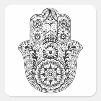 Pegatina Cuadrada Hamsa Coaster