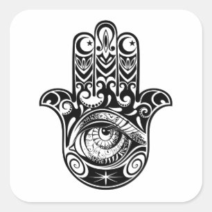 Pegatina Cuadrada Hamsa Hand Zendoodle