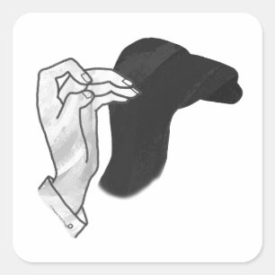Pegatina Cuadrada Hand Silhouette Camel