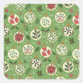 Pegatina Cuadrada HandDrawn Christmas Ornament Sticker