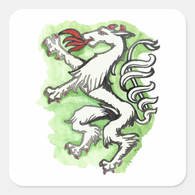 Pegatina Cuadrada Handgezeichneter Österreich Steiermark Panther (Anverso)