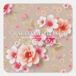 Pegatina Cuadrada Handmade Thank You Stickers • Cute Order Packaging