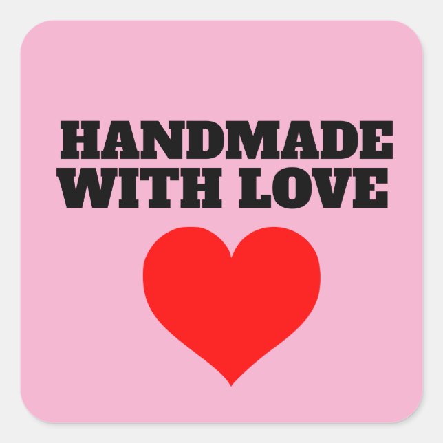 PEGATINA CUADRADA HANDMADE WITH LOVE STICKERS (Anverso)