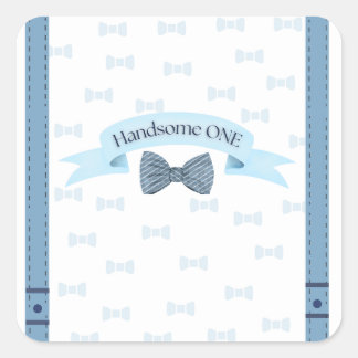 Pegatina Cuadrada Handsome One First Birthday Stickers