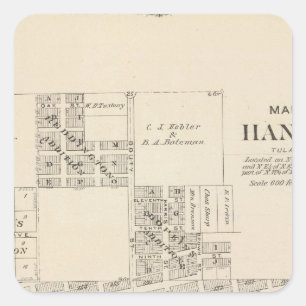 Pegatina Cuadrada Hanford, el condado de Tulare
