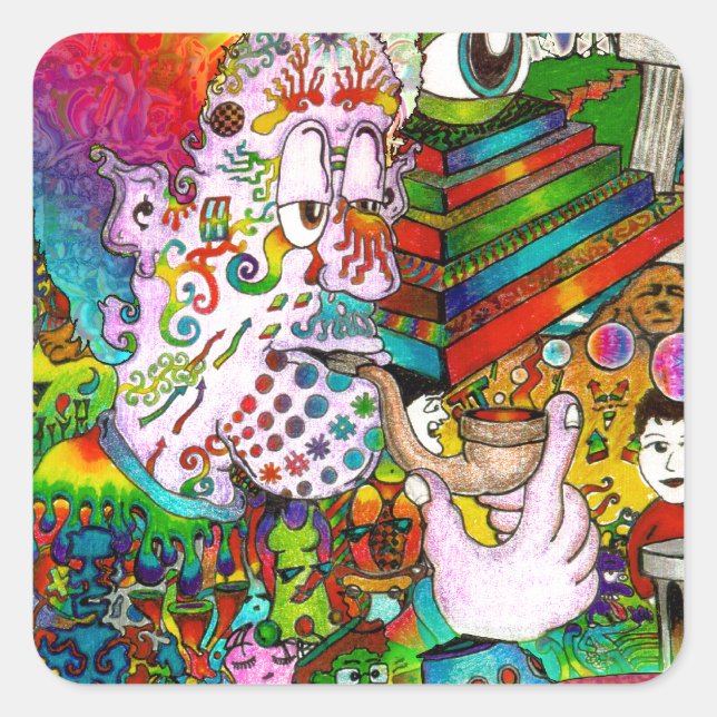 Pegatina Cuadrada Hang-Think 13 (Anverso)