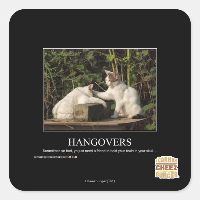 Pegatina Cuadrada Hangoveris (Anverso)