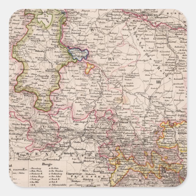 Pegatina Cuadrada Hannover (Alemania) (Anverso)