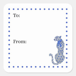 Pegatina Cuadrada Hanukah Cheetah Gift Sticker