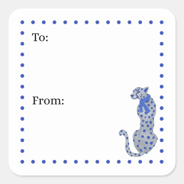 Pegatina Cuadrada Hanukah Cheetah Gift Sticker (Anverso)