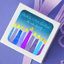 Hanukkah Blue Boho Velas Turquoise Paz Amor