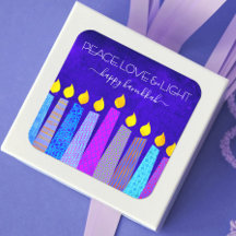 Hanukkah Paz Moda de amor Boho Patrón Velas Azul
