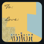 Pegatina Cuadrada Hanukkah Velas de baile feliz<br><div class="desc">Hanukkah Feliz Baile de Velas pegatinas de vacaciones. Elija entre 1 pegatinas de 1/2" y 3". Todos los elementos de diseño se pueden editar. Reemplace el texto por su propio mensaje. Usa tu estilo de fuente, tamaño y color favorito. ¡Gracias por detenerse y por ir de compras! ¡Feliz Hanukkah! Forma:...</div>