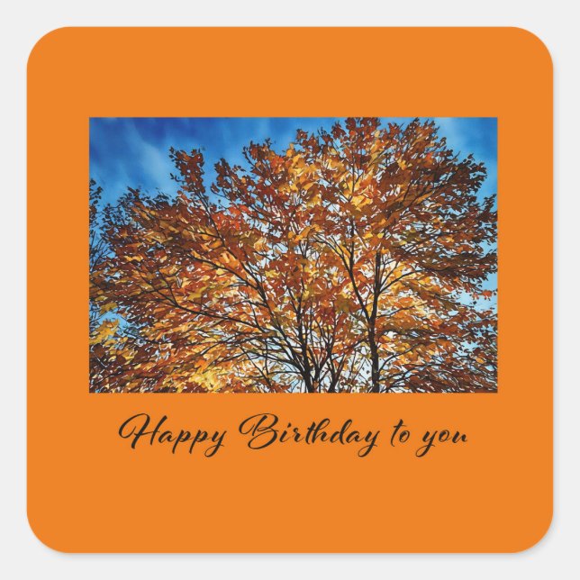 Pegatina Cuadrada Happy Birthday To You Sticker (Anverso)