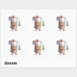 Pegatina Cuadrada Happy Chef Stickers