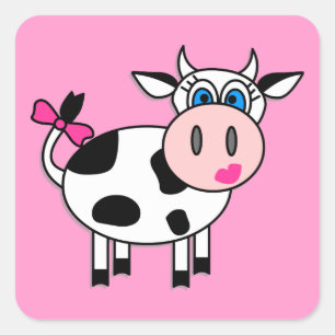 Pegatina Cuadrada Happy Chica Cow Square
