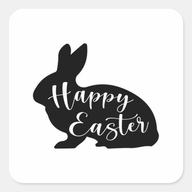 Pegatina Cuadrada Happy Easter Spring Bunny Easter Funny Gift Idea (Anverso)