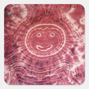 Pegatina Cuadrada Happy Face Tie Dye PhatDyes