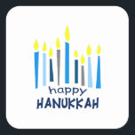 PEGATINA CUADRADA HAPPY HANUKKAH<br><div class="desc">Esta es una hermosa imagen para Happy Hanukkah. Use este diseño para regalar.</div>