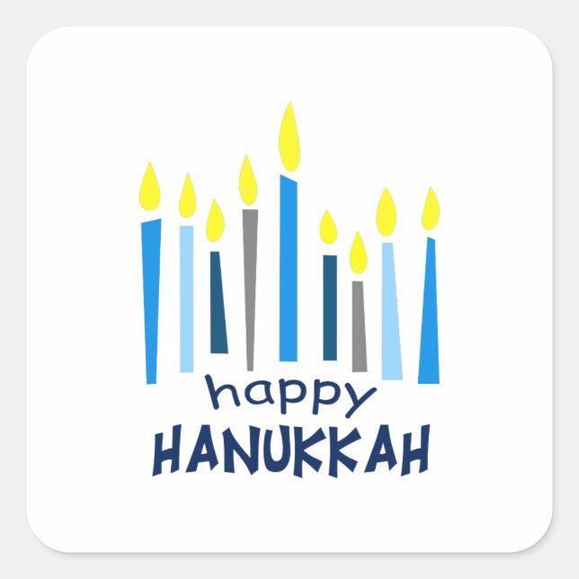 PEGATINA CUADRADA HAPPY HANUKKAH (Anverso)