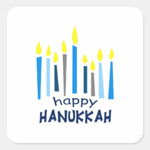 PEGATINA CUADRADA HAPPY HANUKKAH