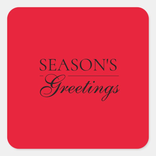 Pegatina Cuadrada Happy New Year Merry Christmas Holiday Season (Anverso)